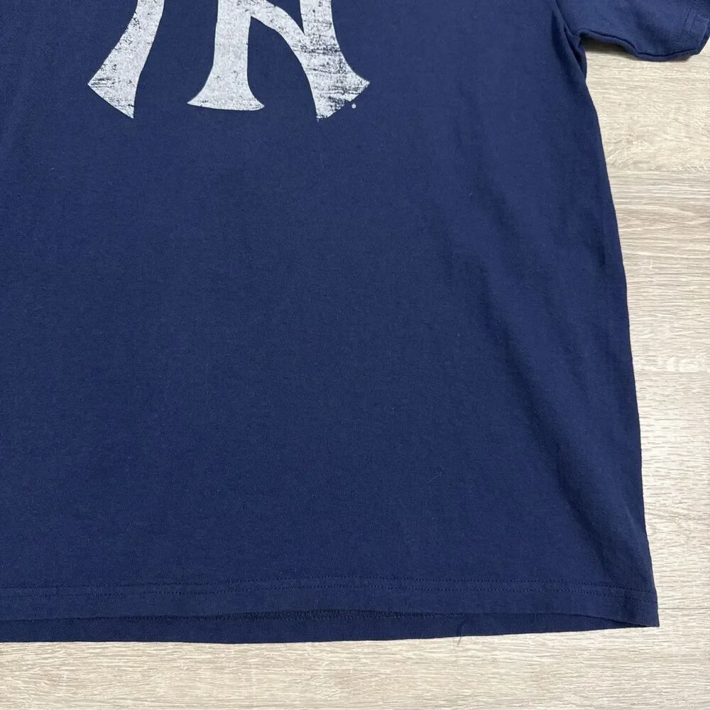 New York Yankees Shirt Dad Number 1 Majestic Men’s Blue Large Baseball Tee